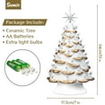 thumbnail image 2 of Sunlit Cordless Lighted Ceramic Christmas Tree Vintage Tabletop Christmas Decoration Pre-Lit Colorful Mini Light Bulbs 13'' Traditional AA Battery Operated LED - White and Gold, 2 of 8