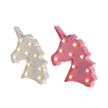 LED Unicorn Night Light Decorative 3D Marquee Sign Light for Bedroom Kids Room Pink Pink beast