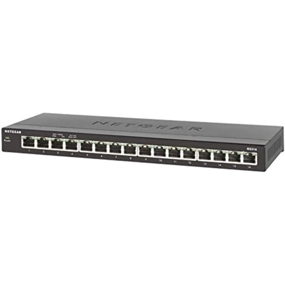 Pre-Owned NETGEAR 16-Port Gigabit Ethernet Unmanaged Switch (GS316) - Desktop, Fanless Housing for Quiet Operation