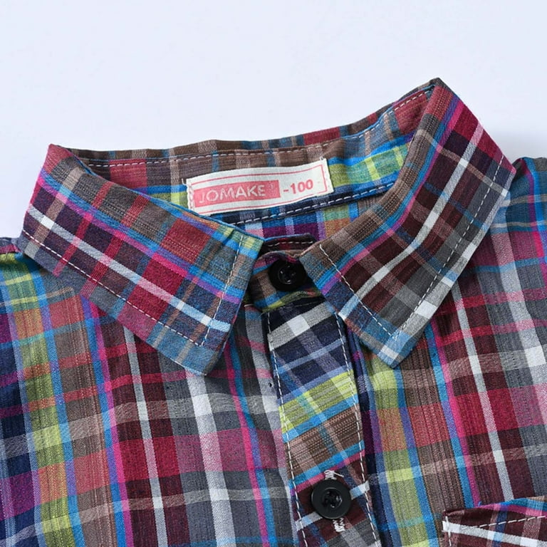 Baby Boys Shirts Tops Short Sleeve Fashion Plaid Shirt Top Coat