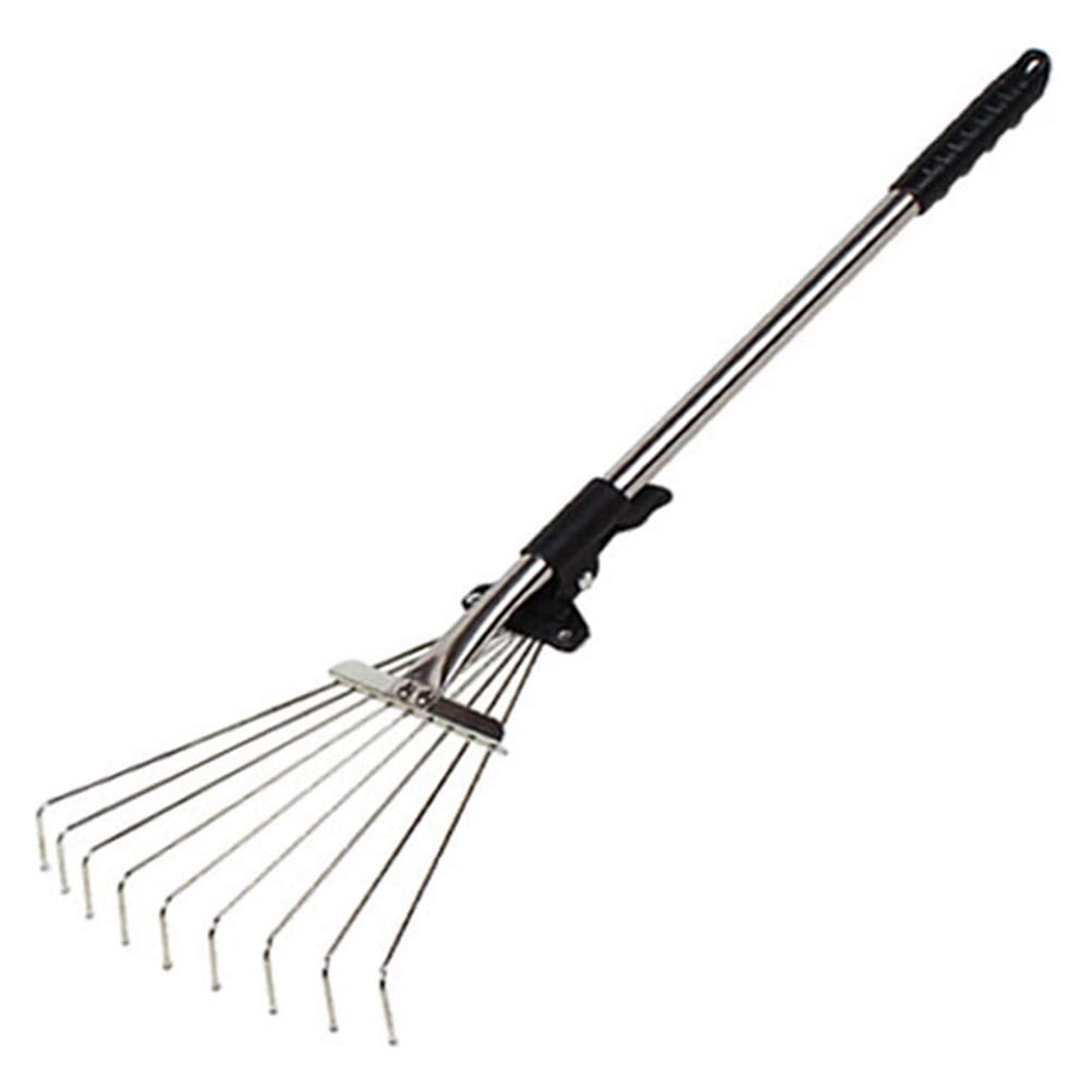 Details about   9 Tooth Adjustable Hoe Garden Grass Leaf Rake Folding Head Tool Durable Cle I0H9 
