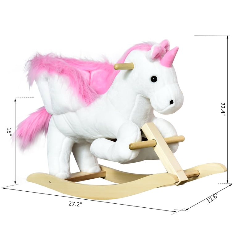 Qaba Kids Rocking Horse Unicorn Chair with Lullaby photo 7