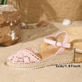 thumbnail image 7 of Rokment Womens Crochet Platform Wedge Sandals Bohemian Handwoven Straw Espadrilles Chunky High Heels Beach Casual Closed Toe Dress Summer Shoes for Vacation Spring Summer Fall Pink Size 8.5, 7 of 7