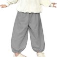 thumbnail image 2 of XinLfly Unisex Kid Boys Girls Solid Color Length Pants Elastic Waist with Pockets Lounge Trousers Fashion Casual Cargo Pants for Children,Gray,15, 2 of 7