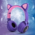 thumbnail image 4 of Lindo Auricular Estéreo, Auriculares Inalámbricos Con Orejas De Gato Diseño Inalámbrico 5.0 Buen Efecto De Sonido Estéreo Para Exteriores Para Interiores LYUMO Púrpura, 4 of 8