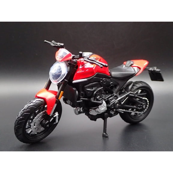 Open Box DUCATI MONSTER + PLUS BIKE MOTORCYCLE RED 1/18 SCALE DIORAMA DIECAST MODEL BIKE