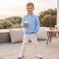 thumbnail image 3 of Grblisyd Boys Waffle Knit Quarter Zip Sweatshirts Long Sleeve Stand Up Collar Pullover Soft Breathable Casual Outfits for Kids, 3 of 6