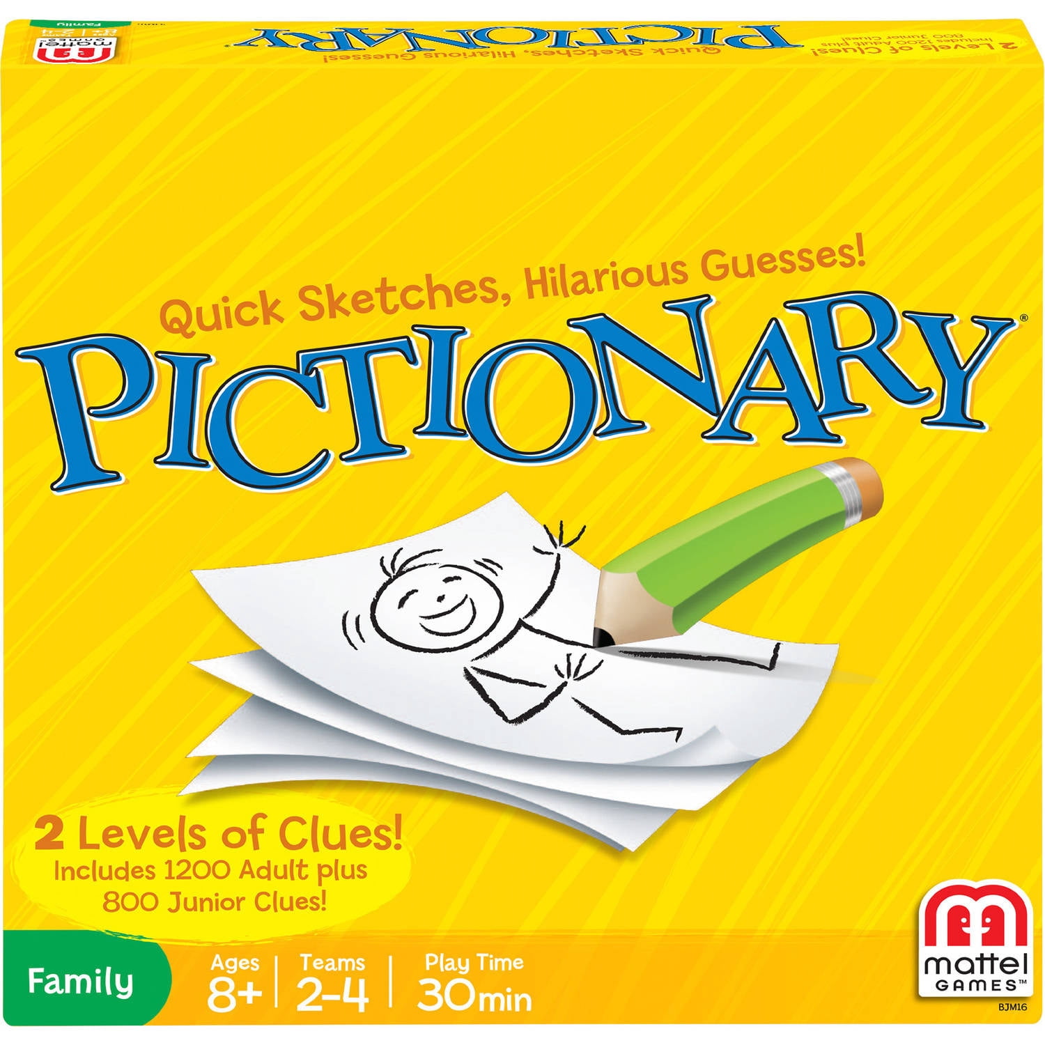 Pictionary Board Game with Adult & Junior Clue Levels for Ages 8Y+