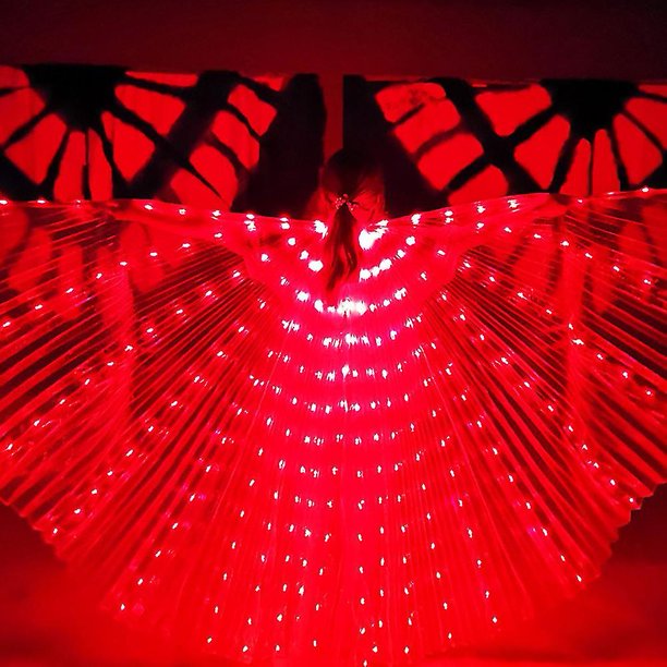 Fasion Led Wing Sticks Costume Egyptian Belly Dance Show Stage Fancy-dress Rave Led Light Up Wings