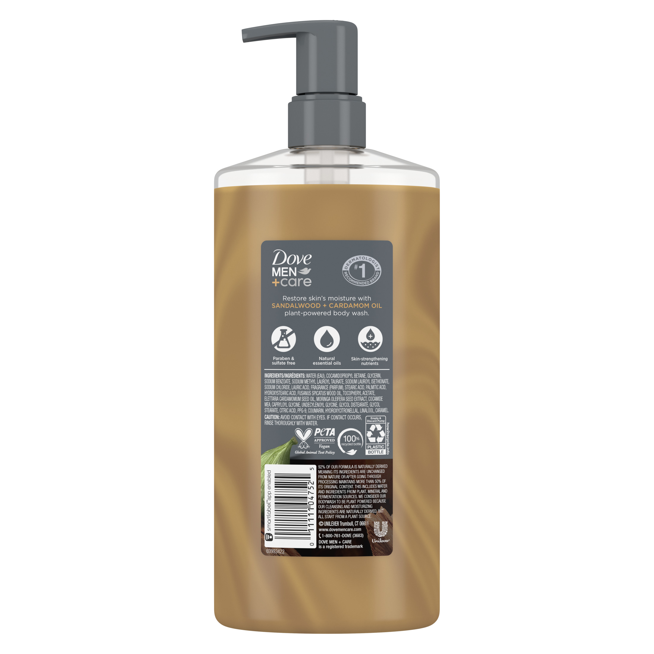 Dove Men+Care Plant-Based Body Wash Sandalwood + Cardamom Oil, 26 oz - image 3 of 7
