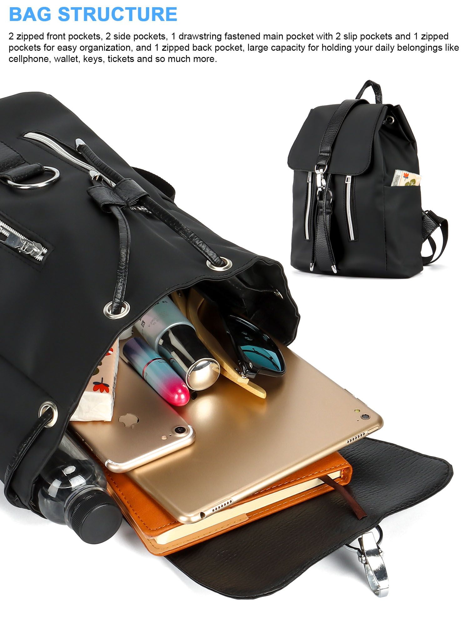3013 Waterproof Fashion Backpack Purse Anti Theft Classical Daypack Travel 34c6f121-b693-4f24-a8bd-  main image 2