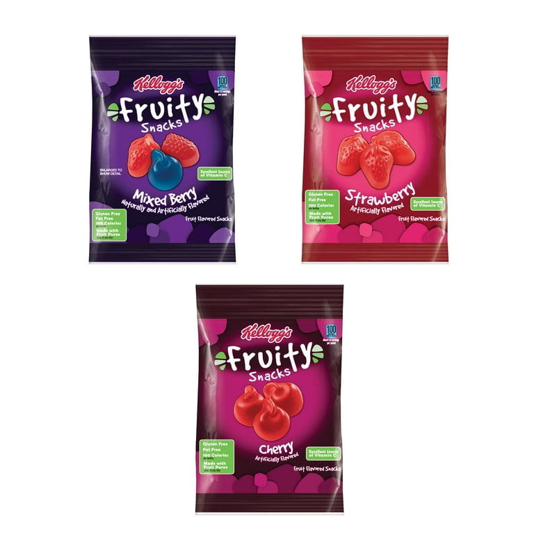 Kellogg's Strawberry Mixed Berry And Cherry Fruit Snacks 45
