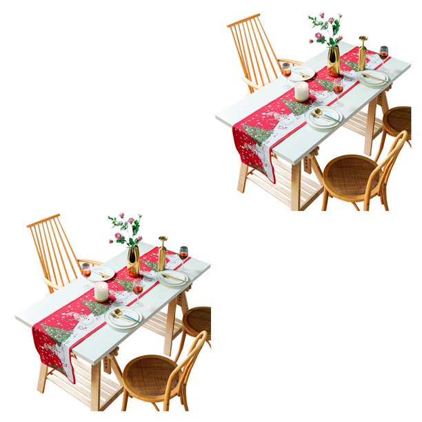 Advancent Camino de de Navidad Elk Snowman patrón bellamente manteles individuales a prueba de polvo mantel hogar fiesta boda lugar diseño Type1 NO1