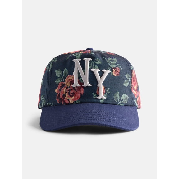No Boundaries Jacquard Floral NY Baseball Cap, Navy, Men's