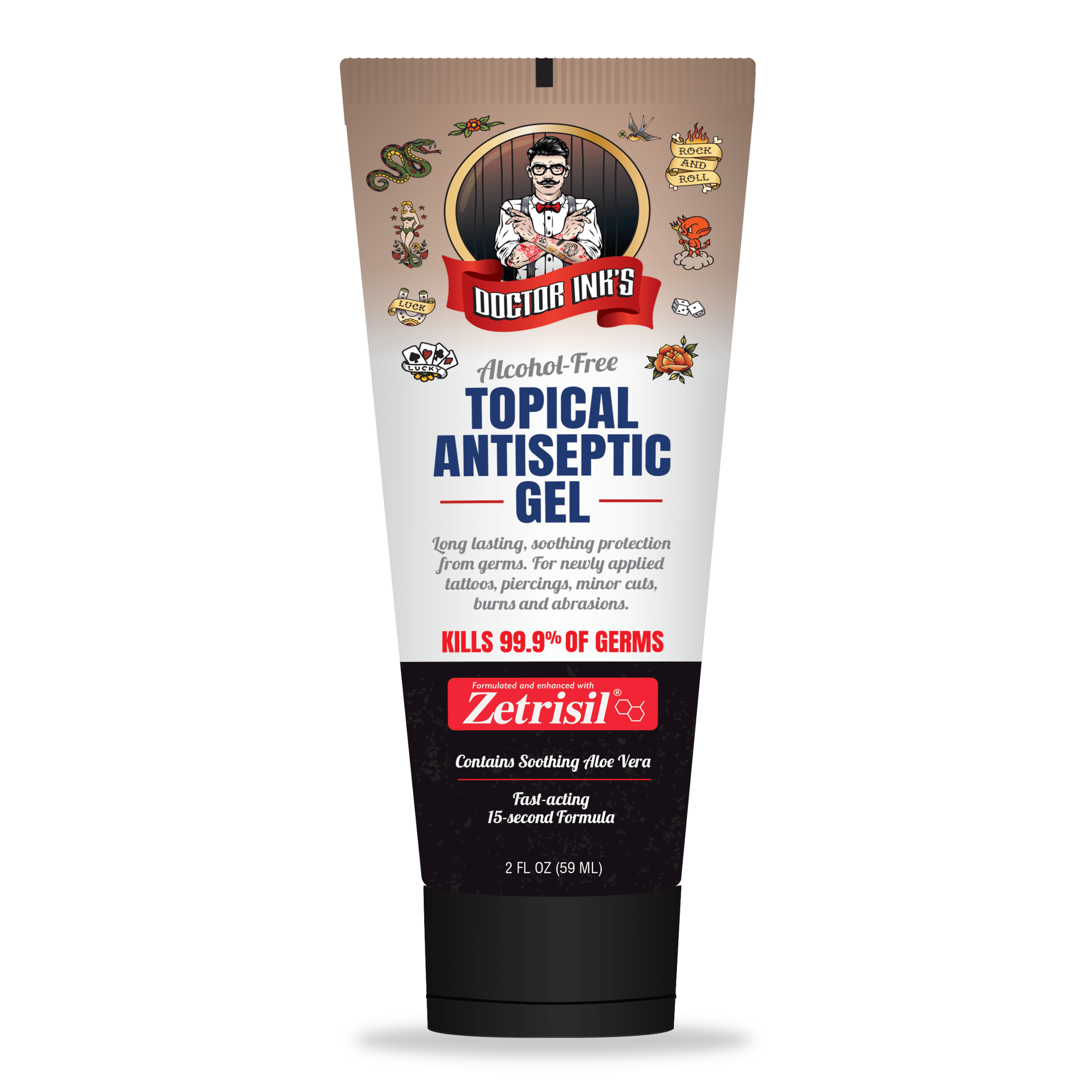 Doctor Inks® Topical Antiseptic for the treatment of new Tattoos and Piercings Gel, 2 FL OZ