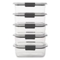 thumbnail image 3 of Rubbermaid Brilliance Food Storage Container, BPA-free Plastic, Medium, 3.2 Cup, 5-Pack, Clear, 3 of 9