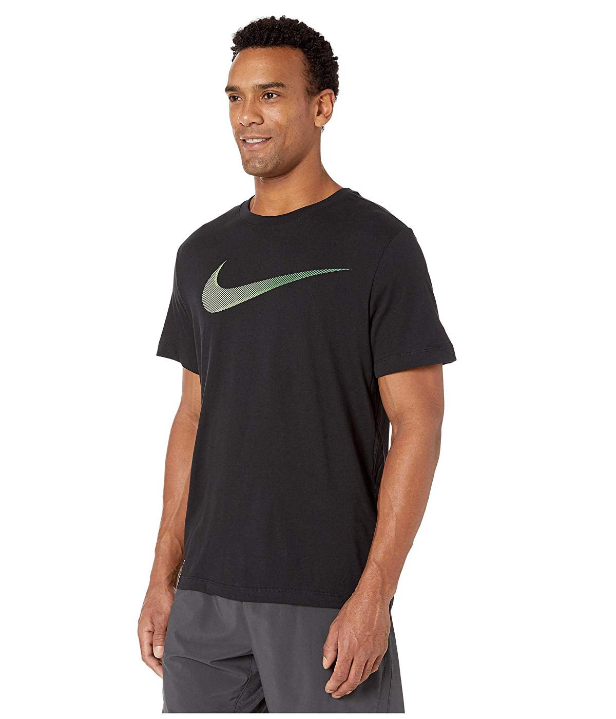 Nike Mens T-Shirt Green Swoosh Logo Dri-Fit Tee Black XL - Walmart.com