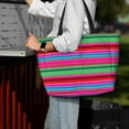 thumbnail image 7 of KLL Colorful Mexican Stripes Print Large Beach Tote Bag Women Waterproof Sandproof Zipper Beach Tote Bag for Pool Gym Grocery Travel with Wet Pocket, 7 of 7