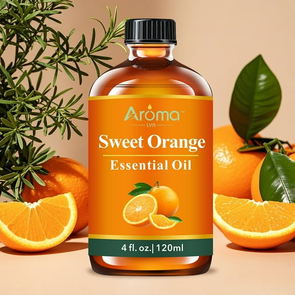 AromaLya 120ml Sweet Orange Fragrance Oil | Sunny Citrus Scented Oil for Diffusers & Home | Bulk Size Uplifting Aroma