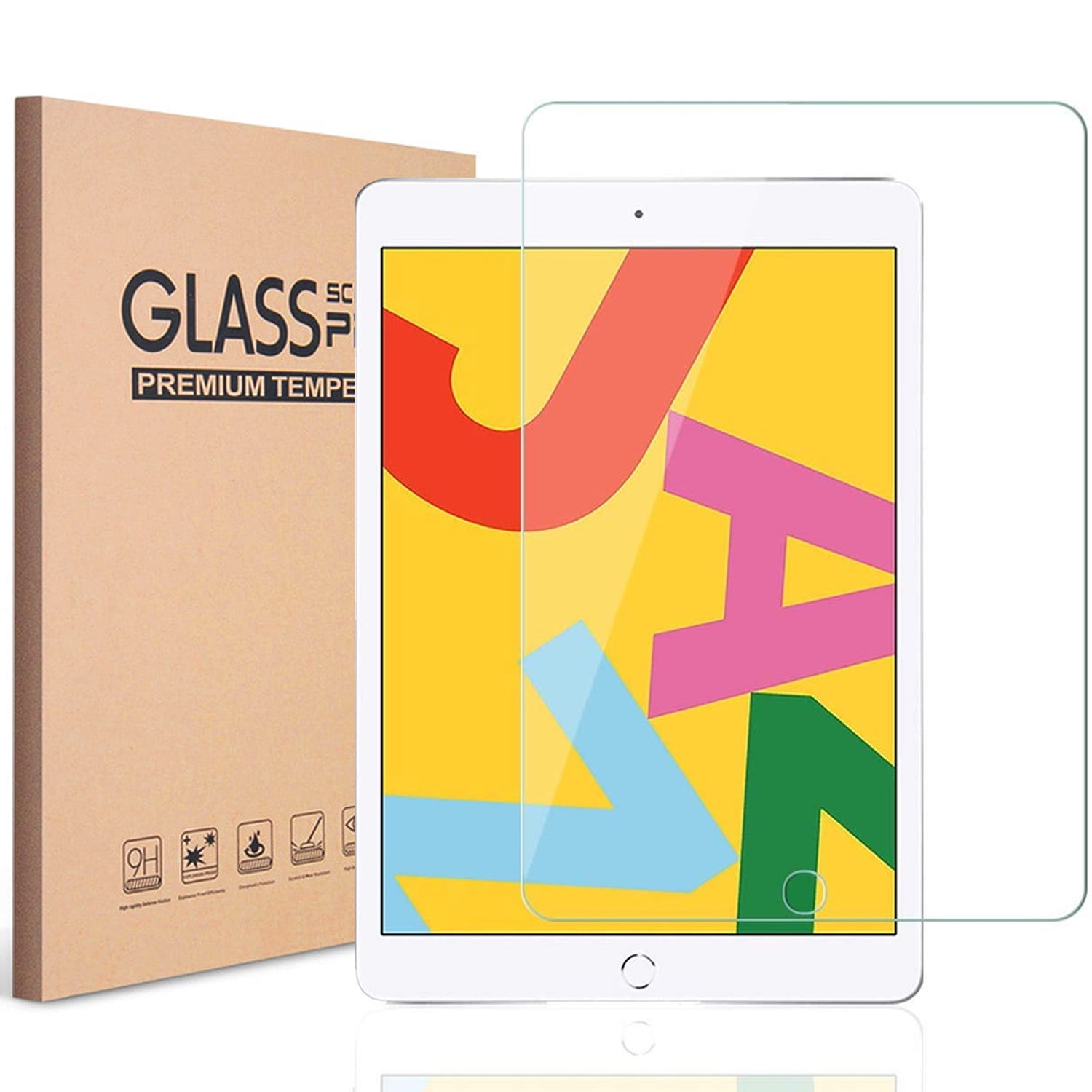 KIQ iPad 9.7 Screen Protector, Scratch-Resistant Clear 9H Tempered Glass For Apple iPad 9.7-inch 6th Generation (2018) 9.7 inch 5th Gen (2017)