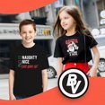 thumbnail image 3 of BROOKLYN VERTICAL Funny Christmas Santa Naughty Nice Holiday Short Sleeve Crew Neck T-Shirt | for Boys and Girls, 3 of 5