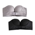 thumbnail image 1 of FhsagQ Bra Bras for Women Role Play Womens 2Pcs Solid Color Strapless Non Adjustment Rimless Dress Bra Black+Gray Women Bras 2 Piece Bras Bras for Women with Robe Black,Gray 85E, 1 of 9