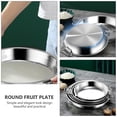 thumbnail image 3 of WHAMVOX Kitchen Dessert Plate Stainless Steel Plate Silver 1Pack for Serving Salads in Home Use, 3 of 8