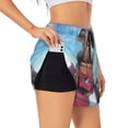 thumbnail image 3 of Lsque Elephant Sits Printed Women's Running Shorts with Liner Pockets,Elastic Quick Dry Workout Athletic Gym Yoga Shorts,Womens High Waist Shorts-X-Large, 3 of 9