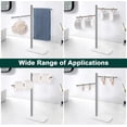 thumbnail image 4 of Hand Towel Holder, F-Shape Hand Towel Stand with Marble Base, Stainless Steel Swivel Hand Towel Rack Bar Standing for Bathroom Kitchen Countertop, 2 Arms (Chrome Finish), 4 of 4