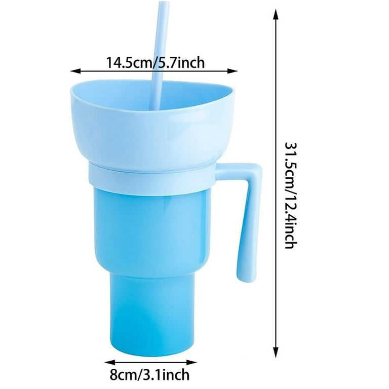  PASUKIT Cup Bowl Combo with Straw, 32oz Stadium Tumbler with  Snack Bowl, 2-in-1 Snack and Drink Cups with Straw, Travel Cup with Snack  Bowl on Top