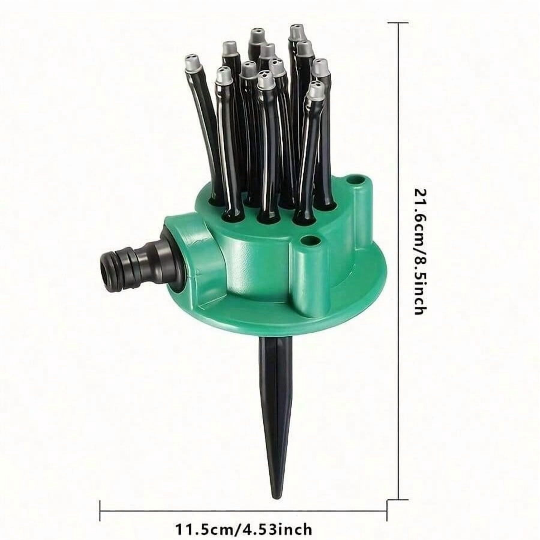 Homellea 360° Coverage Precision Garden Irrigation Sprinkler, Automatic Rotating Lawn Sprinkler for Yard Large Area, Water Saving System with Spike Base for Grass (1PC Sprinkler+1/2"、3/4"、1" Fit)