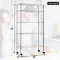 thumbnail image 3 of Storage Shelves Metal Wire Shelving Unit 5-Tier NSF Heavy Duty Organizer Shelf Adjustable Utility Rolling Steel Garage Shelving 14" W x 30" L x 60" H Commercial Grade Layer Rack with Wheels Chrome, 3 of 7