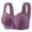 Purple, variant on Front Closure Bras for Women Plus Size Wireless Bras Soft Comfy Non Steel Ribbed Breathable Gathered Adjustable Bras, 36-50