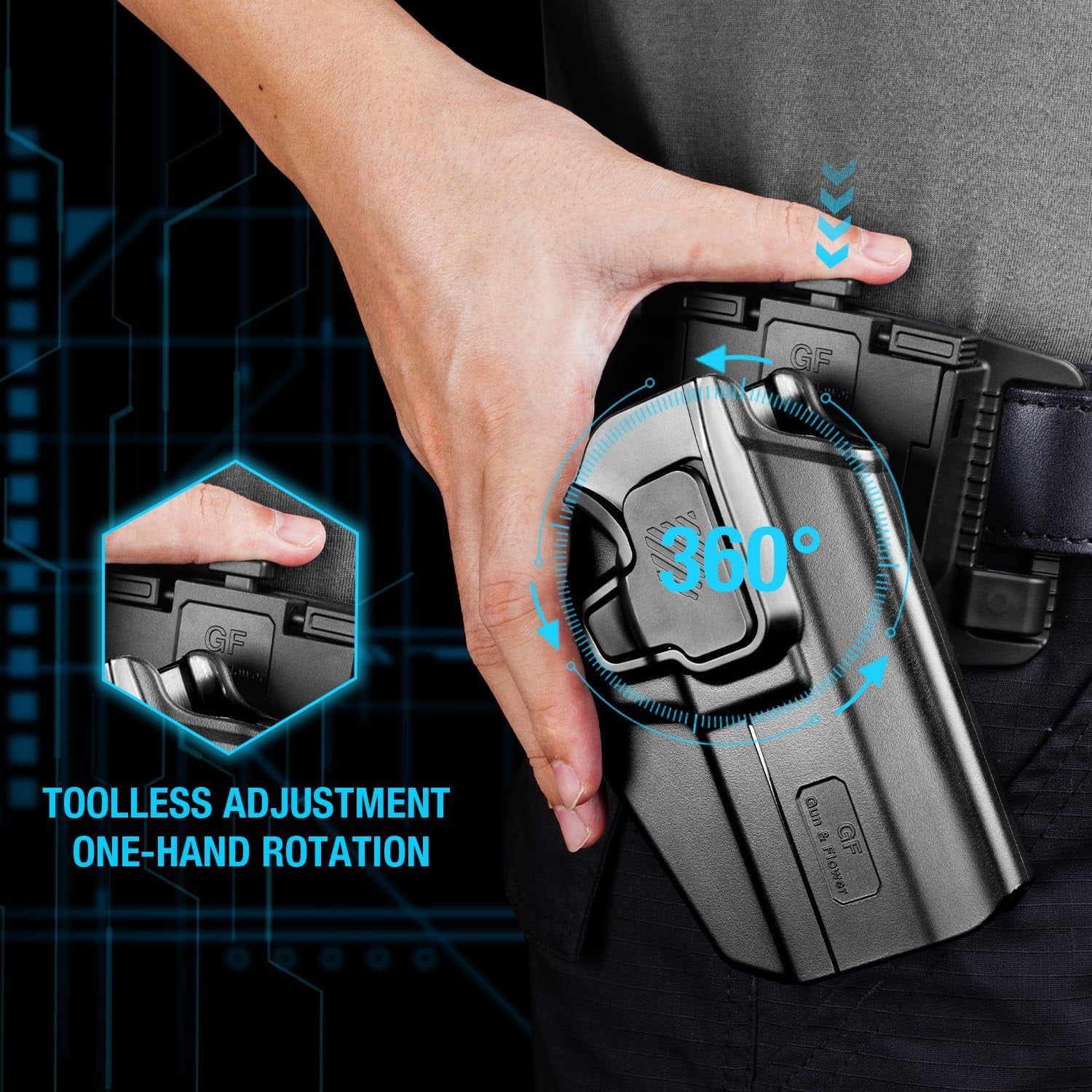 OWB Holster for M&P Shield 9MM / .40 (3.1" Barrel), Right Handed Belt Loop Holster, Right Hand