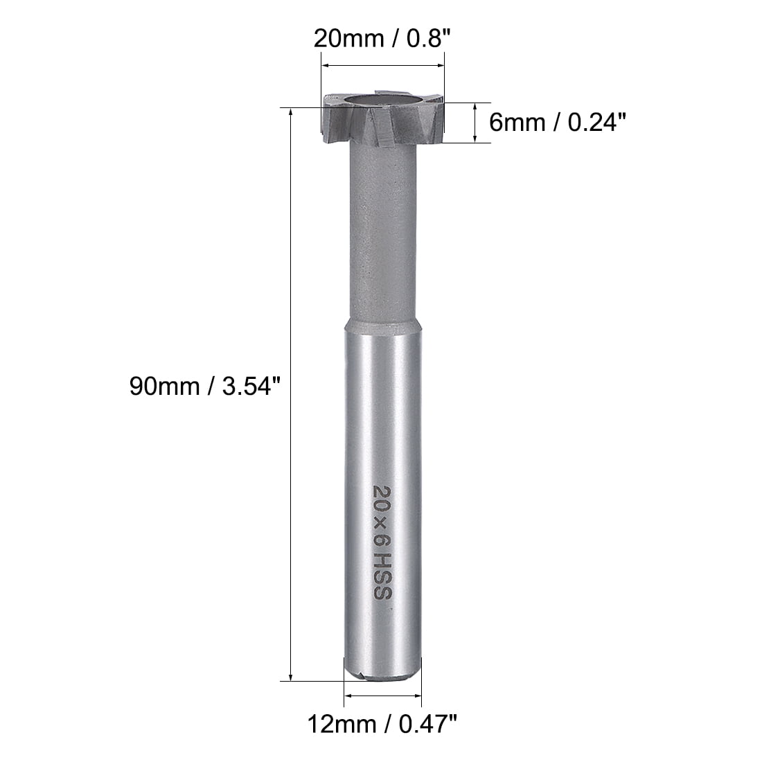 10mm Cutting Diameter 5mm Slot 6 Flute HSS T-Slot cutter shank End mill cutter