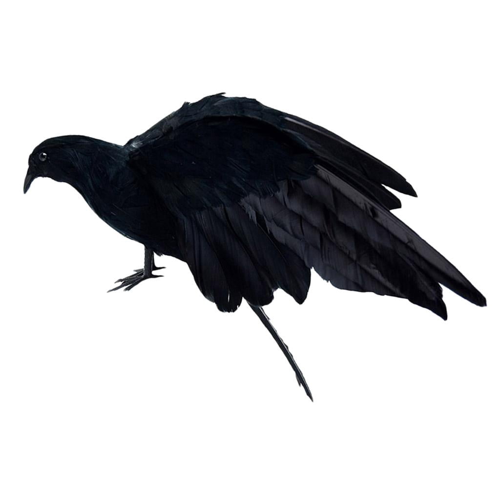 Realistic Crow Statue Artificial Bird Raven Sculpture home and garden Yard Decor