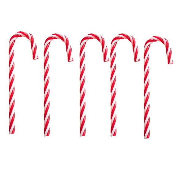 Zeiwohndc Pack of 5 Sturdy Plastic Candy Canes for Festival Christmas Tree Adornment