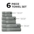 thumbnail image 5 of Regency Heights 6-Piece Bath Towels Set, 100% Turkish Cotton Bathroom Towels, Quick Dry, Super Absorbent Bath Towels, Hand Towels, Wash Towels, Charcoal, 5 of 8