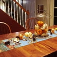 thumbnail image 4 of Orange Fall Pumpkins Table Runner-Cotton Linen- 60 Inch Holiday Dresser Scarves, Autumn Maple Leaves Blue Watercolor Tablerunner for Kitchen Coffee/Dining Bedroom Living Room Dinner Scarf Décor 13x60, 4 of 7