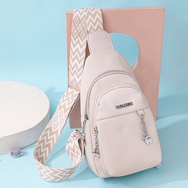 Bolso bandolera Bolso de pecho para mujer, bandolera de piel sintética con correa ajustable, monedero con cremallera para mujer