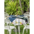 thumbnail image 3 of Outdoor Tablecloth with Umbrella Hole for Patio/Picnic/Party/Camping, Summer Truck Lemon Waterproof Table Cloth Round Cover Washable, Coastal Blue Starfish Floral (Dia 60"), 3 of 8