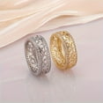thumbnail image 6 of Elegant Luxurious Wide Ring - A Stylish Ring With Carved Hollow Floral Patterns And Inlaid With Sparkling Water, Suitable For Daily Wear And Parties As A Fashionable And Exquisite Accessory, A, 6 of 6