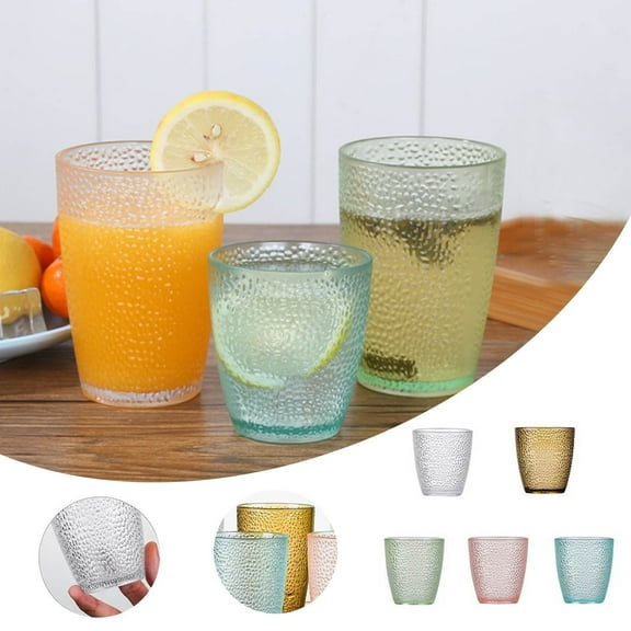 5 PCS Colored Plastic Drinking Glasses, Reusable Acrylic Drinking Cups, Stackable Glasses Drinkware, Unbreakable Water Tumblers, BPA Free, Dishwasher Safe, 290 ML/10 OZ (5 Colors)