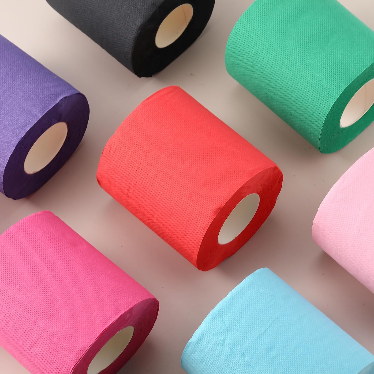 8 Rolls Colored Toilet Paper Multicolor Funny Novelty Toilet Paper Gift Sustainable and Soft for Home Decoration, Office, Halloween, Fall, Xmas Party, Camping, Travel(Multicolor)