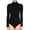 BLACK, variant on Women's Multi-Ribbed Stretchy Jersey Turtle Neck Long Sleeve Top Leotard Bodysuit- 2pack Set