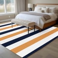 thumbnail image 5 of Burnt Orange Navy Blue Striped Large Area Rugs for Bedroom Living Room, Soft Non Slip Carpet Bedside Rug, Farmhouse Stripe Art Rectangular Floor Cover Kitchen Accent Rug 5'x8' for Dining Room/Office, 5 of 9