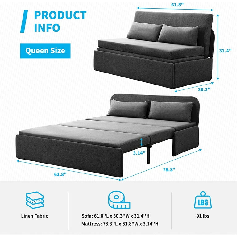 Queen Sofa Bed Dimensions Matttroy