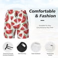 thumbnail image 4 of Kdxio Hand Drawn Watermelon Print Men's Swim Trunks with Compression Liner 7 Inch Inseam Quick Dry Swim Shorts, 4 of 7
