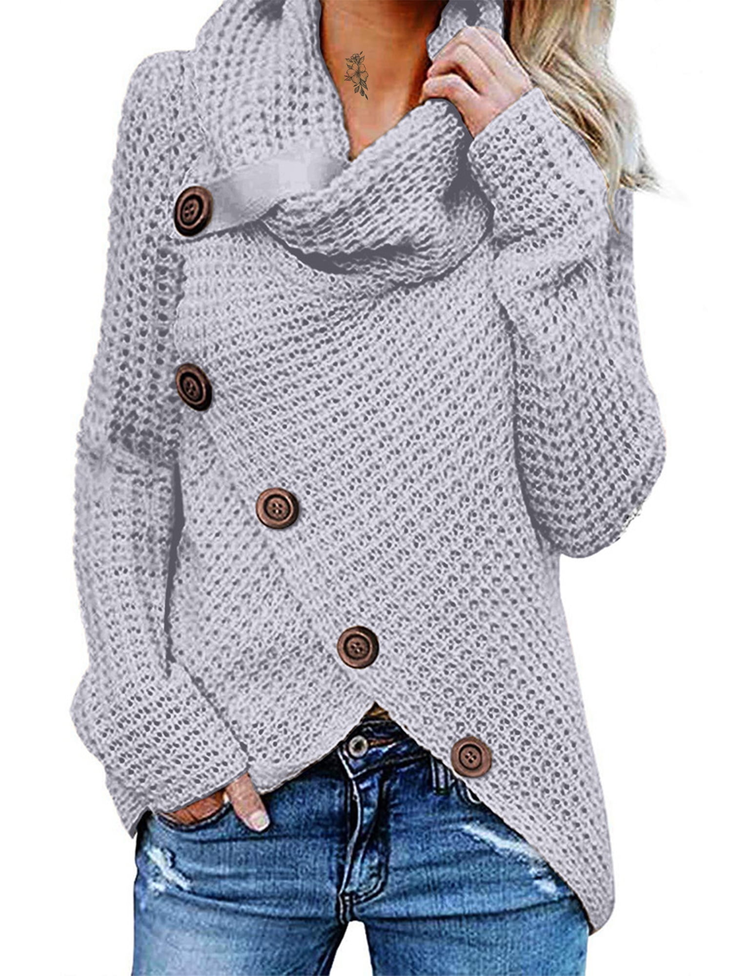 Womens Ladies Long Sleeve Knitted Baggy Sweater Jumper Oversized Pullover Tops