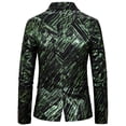 thumbnail image 4 of Denim Jacket men Casual One-button Blazer With Striped Print Blazer Jacket, 4 of 7